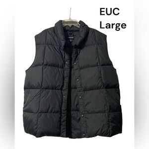 EUC Men’s Lands’ End Black Puffer Vest Size Large